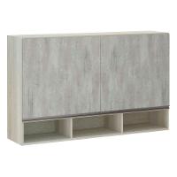 Armário 120cm 2 Portas C/Nicho Legno Crema C/Concreto - 1