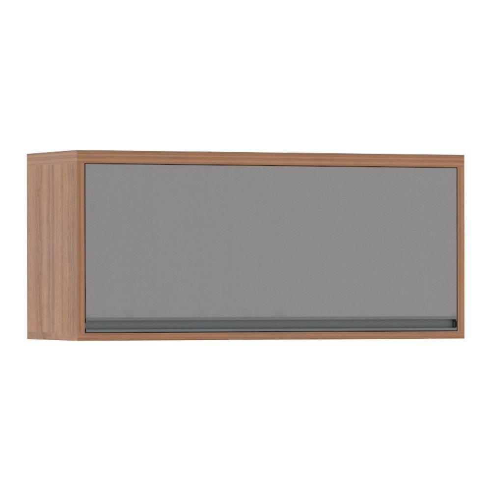 Armário Aéreo 80 Cm 1 Porta Isa Vanilla Com Cinza Puro - 1