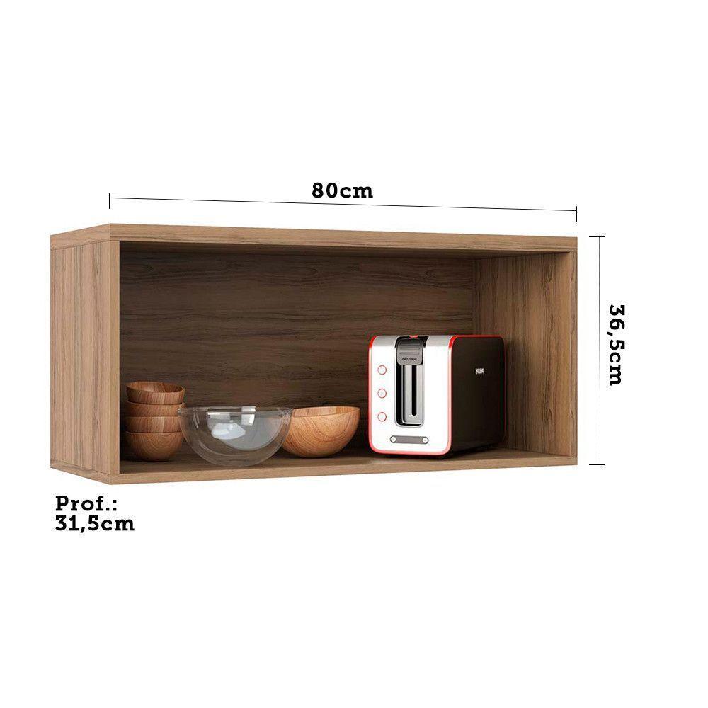 Armário Aéreo 80 Cm 1 Porta Isa Vanilla Com Cinza Puro - 2