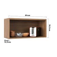 Armário Aéreo 80 Cm 1 Porta Isa Vanilla Com Cinza Puro - 2