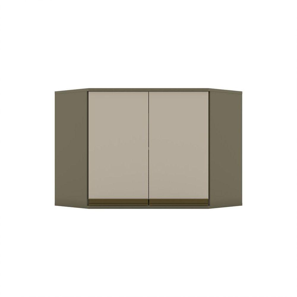 Armário Aéreo Canto Oblíquo 02 Portas Connect Henn Duna Com Cristal - 1