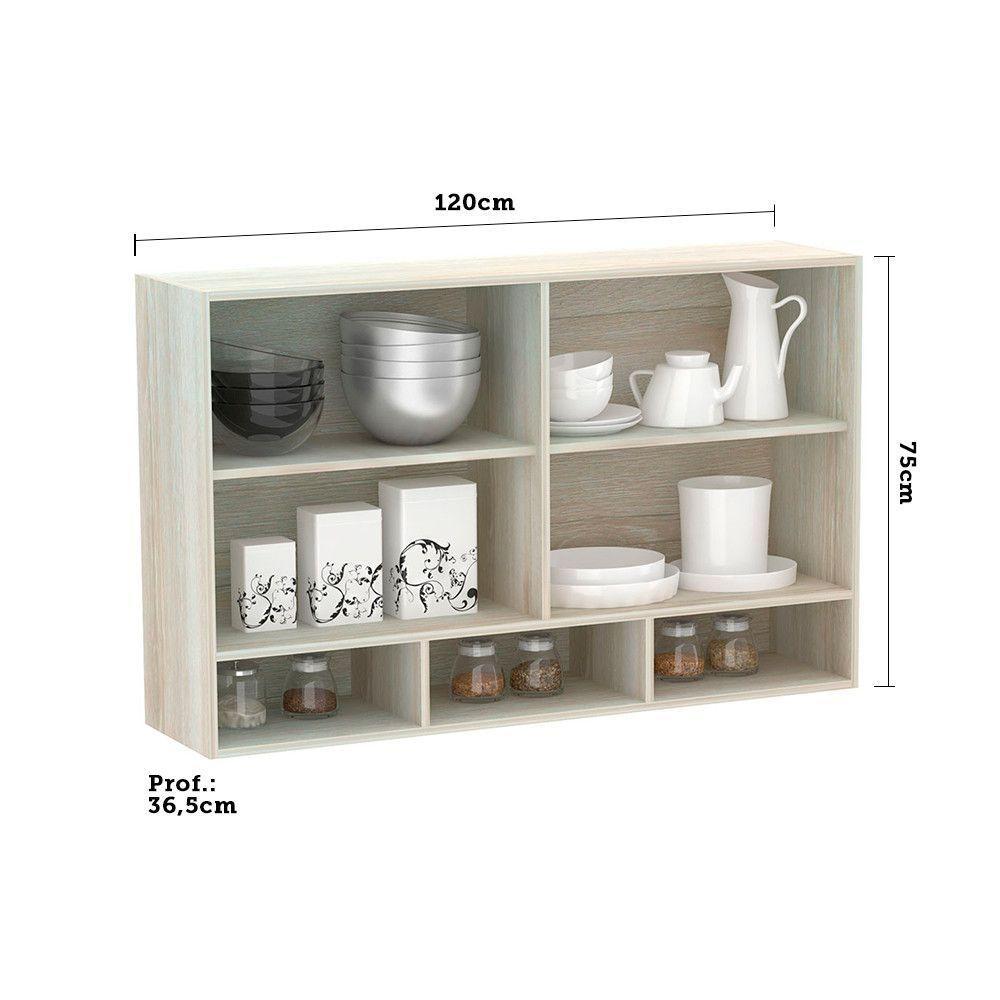 Armário 120cm 2 Portas C/Nicho Legno Crema C/Connect - 3