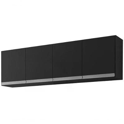Armário Aéreo 160 Cm 4 Portas Andreia Preto Preto