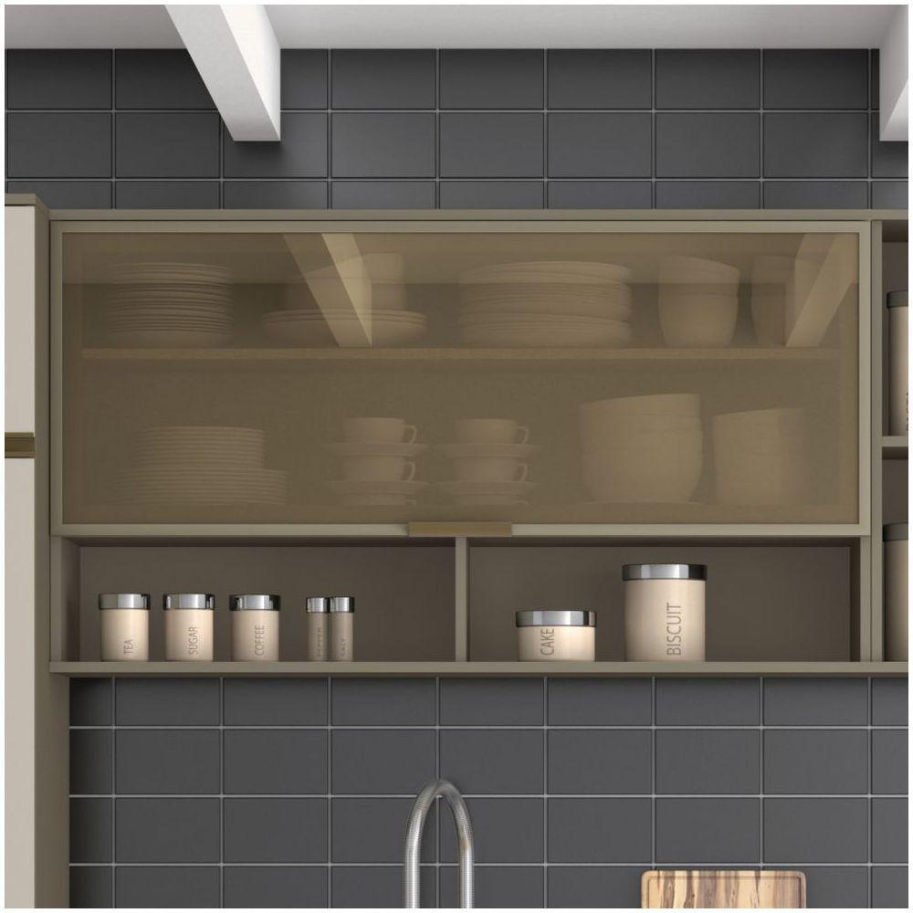 Armário Aéreo 01 Porta Basculante Com Vidro 120 Cm Connect Henn Duna - 2