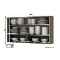 Armário Aéreo 01 Porta Basculante Com Vidro 120 Cm Connect Henn Duna - 4