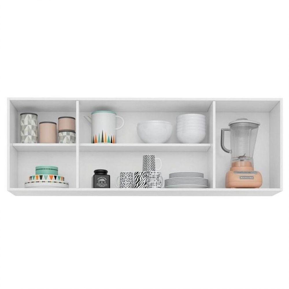 Kit 2 Armários Aéreos Panamá 4 Portas 160cm Branco/preto - 3