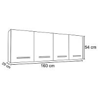 Kit 2 Armários Aéreos Panamá 4 Portas 160cm Branco/preto - 2