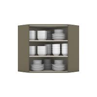 Armário Aéreo Canto Oblíquo 02 Portas Connect Henn Duna Com Cristal - 3