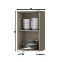 Armário Aéreo 01 Porta 40 Cm Connect Henn Duna Com Cristal - 4