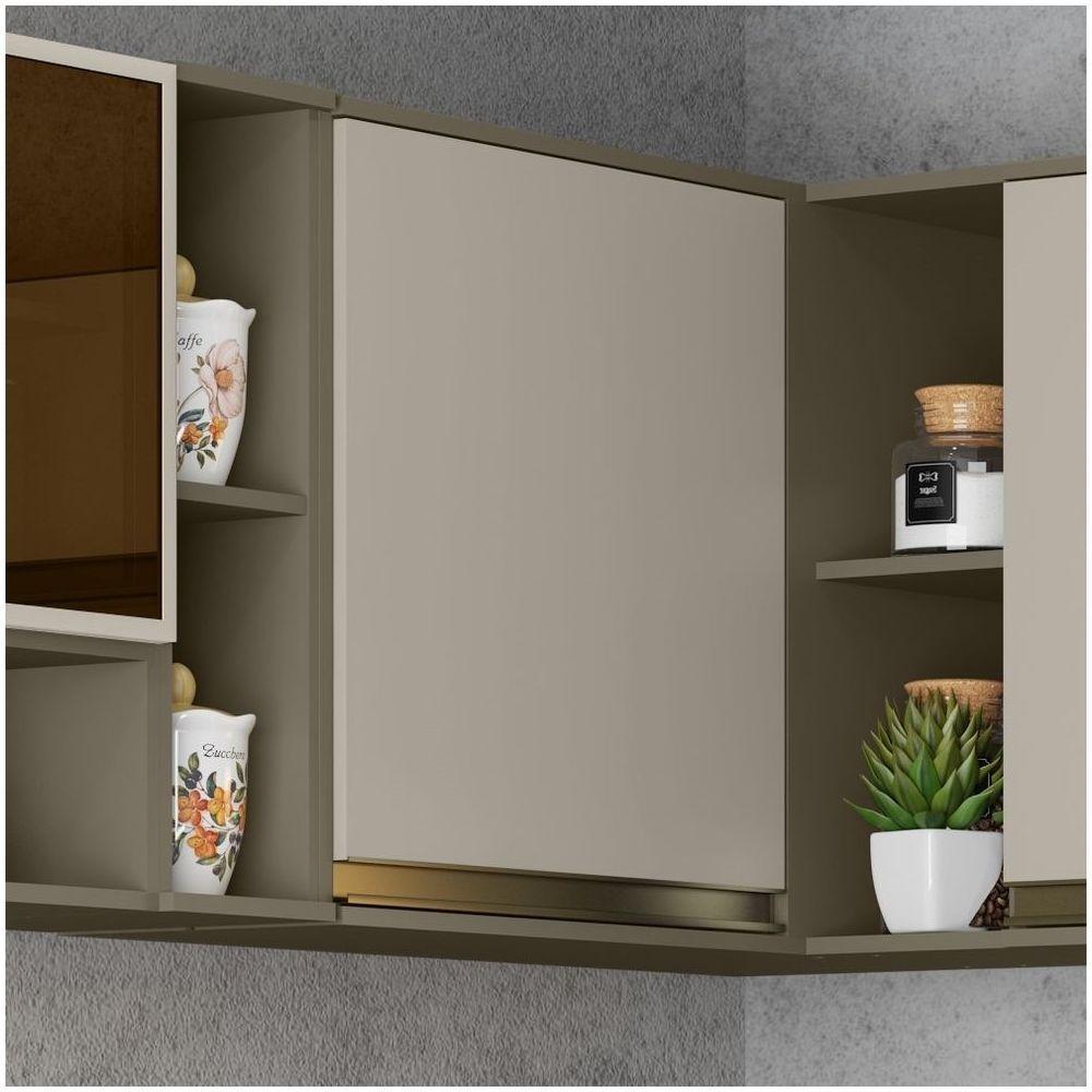 Armário Aéreo 01 Porta 60 Cm Connect Henn Duna Com Cristal - 2