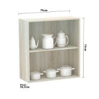 Armário Aéreo 70 Cm 2 Portas Legno Crema Com Branco Pet - 5