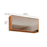 Armário Aéreo Duplo Valencia 2 Portas De Correr Vidro Reflecta Salleto Cinamomo Com Off White - 3