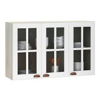 Armário Aéreo 120cm 3 Portas Janelinha Crema Com Branco Pet - 1