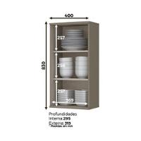 Armário Aéreo 01 Porta 40 Cm Connect Henn Duna Com Cristal - 6