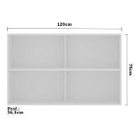 Armário Aéreo Basculante Duplo 120cm 2 Portas Branco Polar - 3
