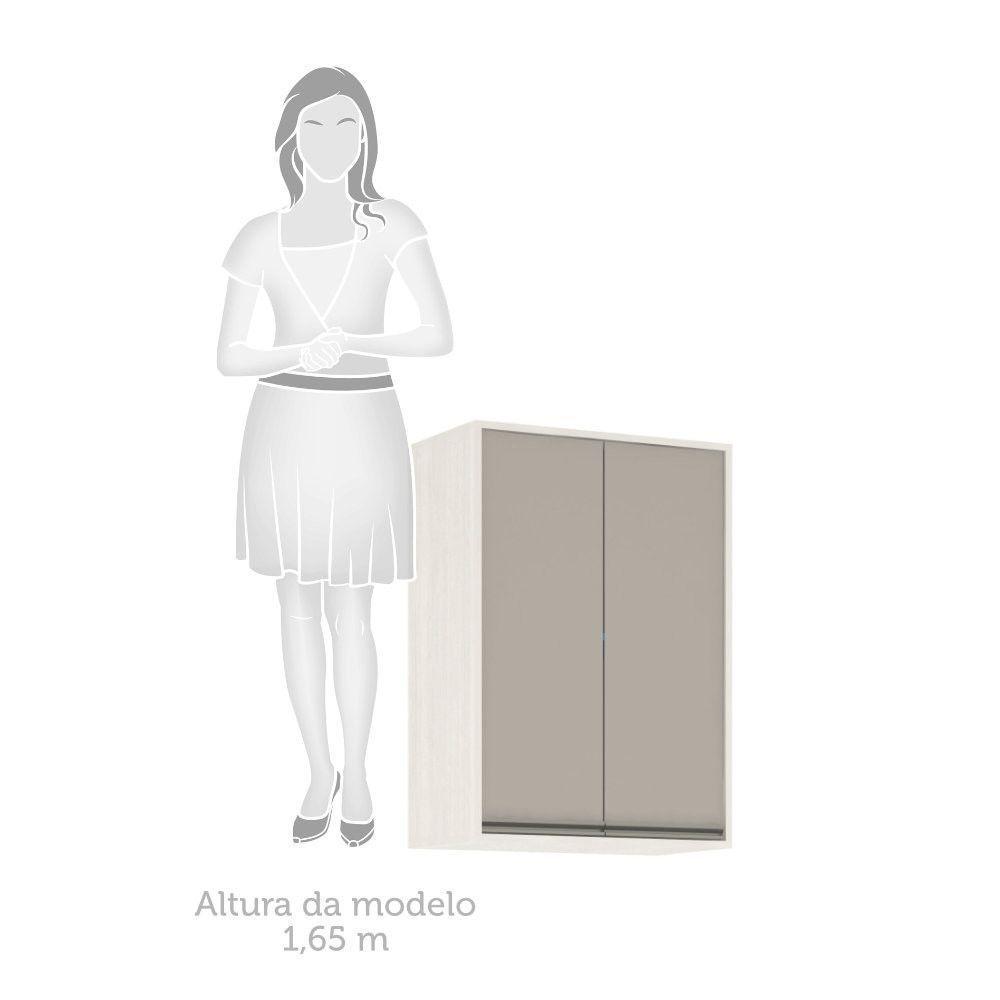 Armário Aéreo De Cozinha 60 Cm 2 Portas Linea Luciane Pátina Ff-mocca Laca - 3