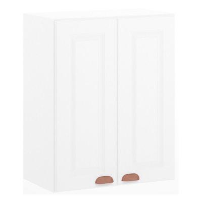 Armário Aéreo 60 Cm 2 Portas Cristal Luciane Móveis Branco Polar Com Branco Pet