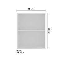 Armário Aéreo 60 Cm 2 Portas Cristal Luciane Móveis Branco Polar Com Branco Pet - 6