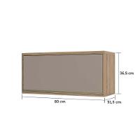 Armário Aéreo 80cm 1 Porta Basculante Mel Vanilla C/Graf - 3