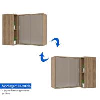 Armário Aéreo Canto Reto 95cm 2 Portas 1 Prateleira Mel - 2