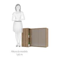 Armário Aéreo Canto Reto 95cm 2 Portas 1 Prateleira Mel - 5