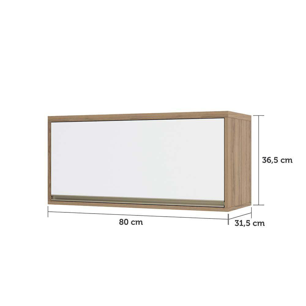 Armário Aéreo 80cm 1 Porta Basculante Mel Vanilla C/Branco - 2
