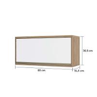 Armário Aéreo 80cm 1 Porta Basculante Mel Vanilla C/Branco - 2