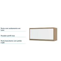 Armário Aéreo 80cm 1 Porta Basculante Mel Vanilla C/Branco - 5