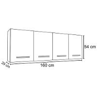 Kit 2 Armários Aéreos Panamá 4 Portas Branco Preto Lumil - 5