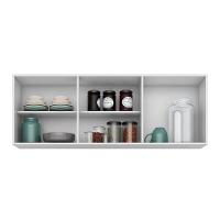 Kit 2 Armários Aéreos Parma 3 Portas Branco Preto Lumil - 5