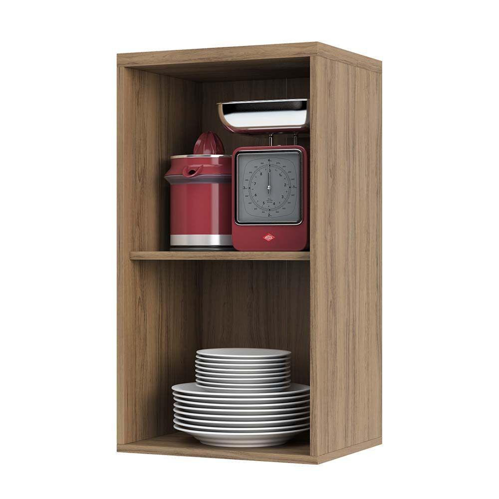 Armário Aéreo 40 Cm 1 Porta De Abrir 1 Prateleira Mel Luciane Móveis Vanilla Com Pérola Off - 3