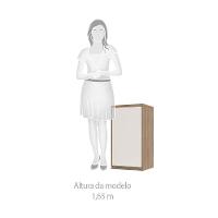 Armário Aéreo 40 Cm 1 Porta De Abrir 1 Prateleira Mel Luciane Móveis Vanilla Com Pérola Off - 5