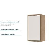 Armário Aéreo 40 Cm 1 Porta De Abrir 1 Prateleira Mel Luciane Móveis Vanilla Com Pérola Off - 9