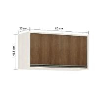 Armário Aéreo De Cozinha 80 Cm 2 Portas Linea Luciane Pátina Ff-avelã Ff - 3