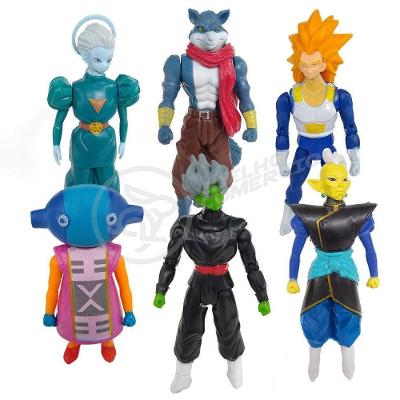 Kit Conjunto 6 Boneco Vegeta Ssj3 Dragon Ball Super 15Cm