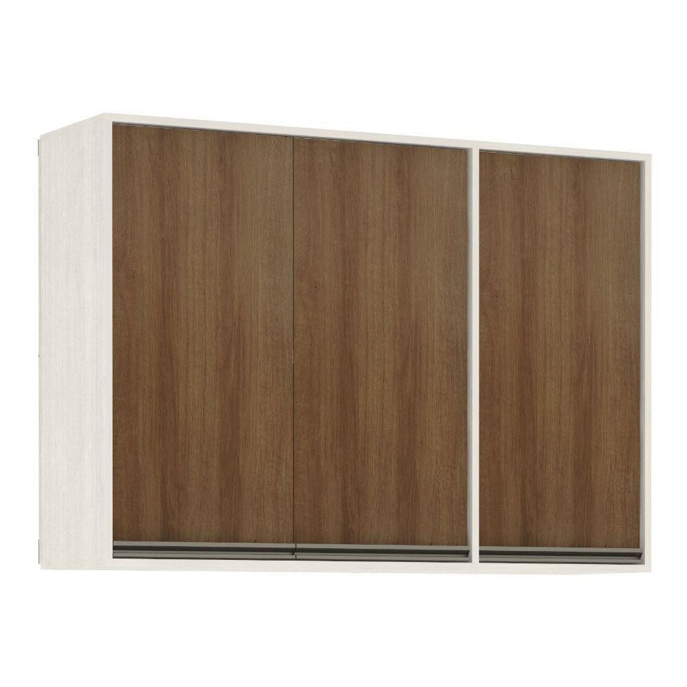 Armário Aéreo De Cozinha 120 Cm 3 Portas Linea Luciane Pátina Ff-avelã Ff - 1