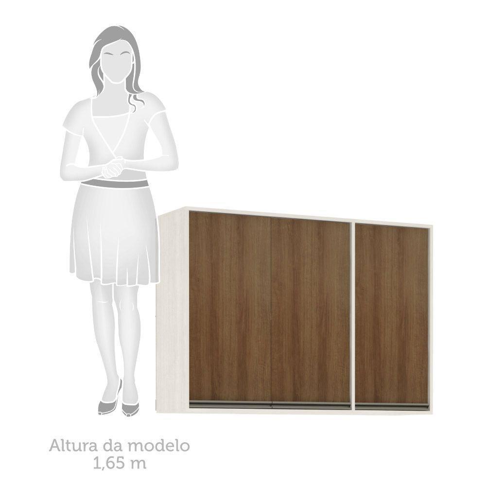 Armário Aéreo De Cozinha 120 Cm 3 Portas Linea Luciane Pátina Ff-avelã Ff - 5