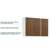 Armário Aéreo De Cozinha 120 Cm 3 Portas Linea Luciane Pátina Ff-avelã Ff - 3