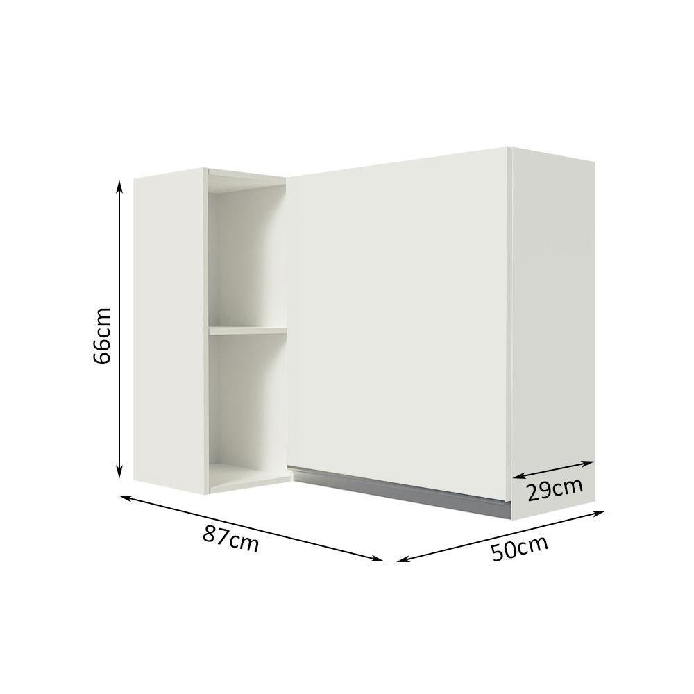 Armário Aéreo De Canto 100% Mdf Com Adega Branco Smart Madesa Branco - 6
