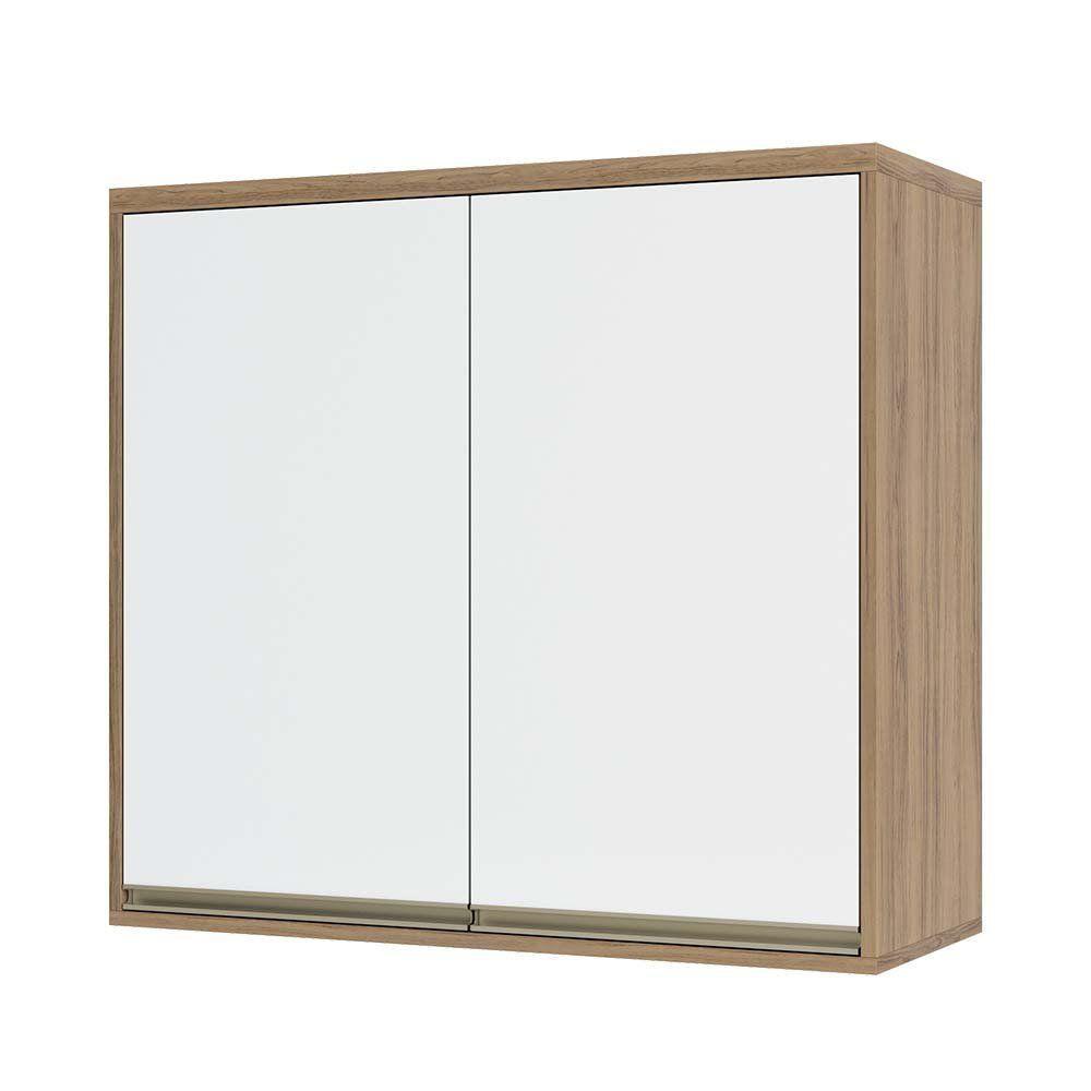 Armário Aéreo 80 Cm 2 Portas De Abrir 1 Prateleira Mel Luciane Móveis Vanilla Com Branco - 1