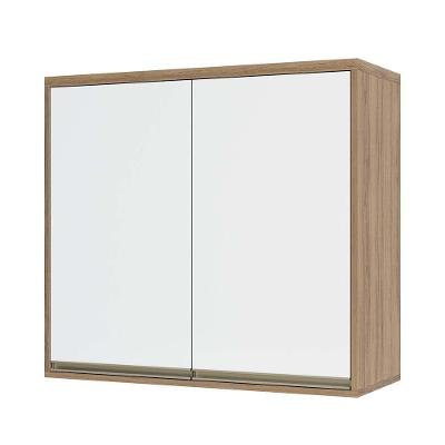 Armário Aéreo 80 Cm 2 Portas De Abrir 1 Prateleira Mel Luciane Móveis Vanilla Com Branco