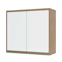 Armário Aéreo 80 Cm 2 Portas De Abrir 1 Prateleira Mel Luciane Móveis Vanilla Com Branco - 1