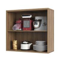 Armário Aéreo 80 Cm 2 Portas De Abrir 1 Prateleira Mel Luciane Móveis Vanilla Com Branco - 9