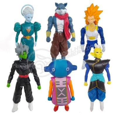 Kit Conjunto 6 Boneco Vegeta Ssj3 Dragon Ball Super 15Cm