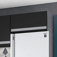 Kit 02 Armários Aéreo Multiuso 80cm Basculante Preto Fosco - 4