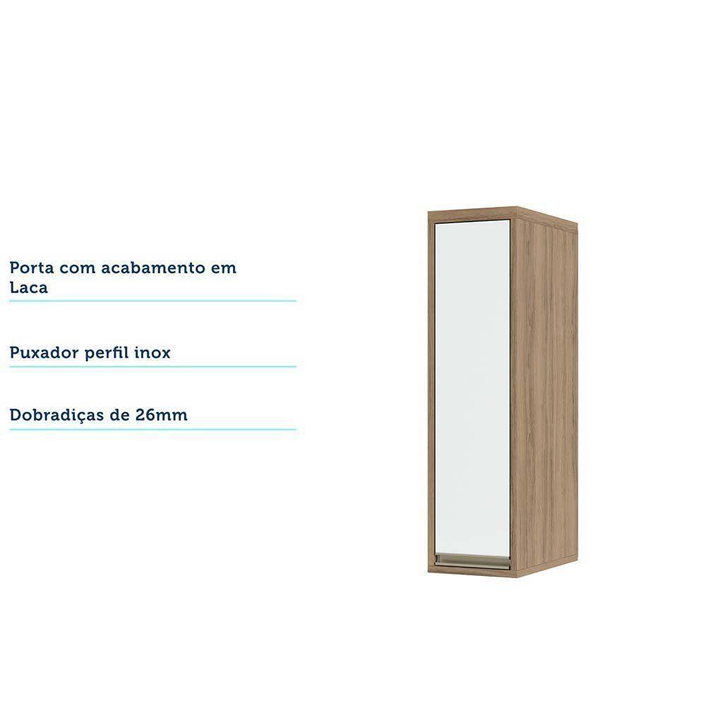 Armário Aéreo 20 Cm 1 Porta De Abrir 1 Prateleira Mel Luciane Móveis Vanilla Com Branco - 4