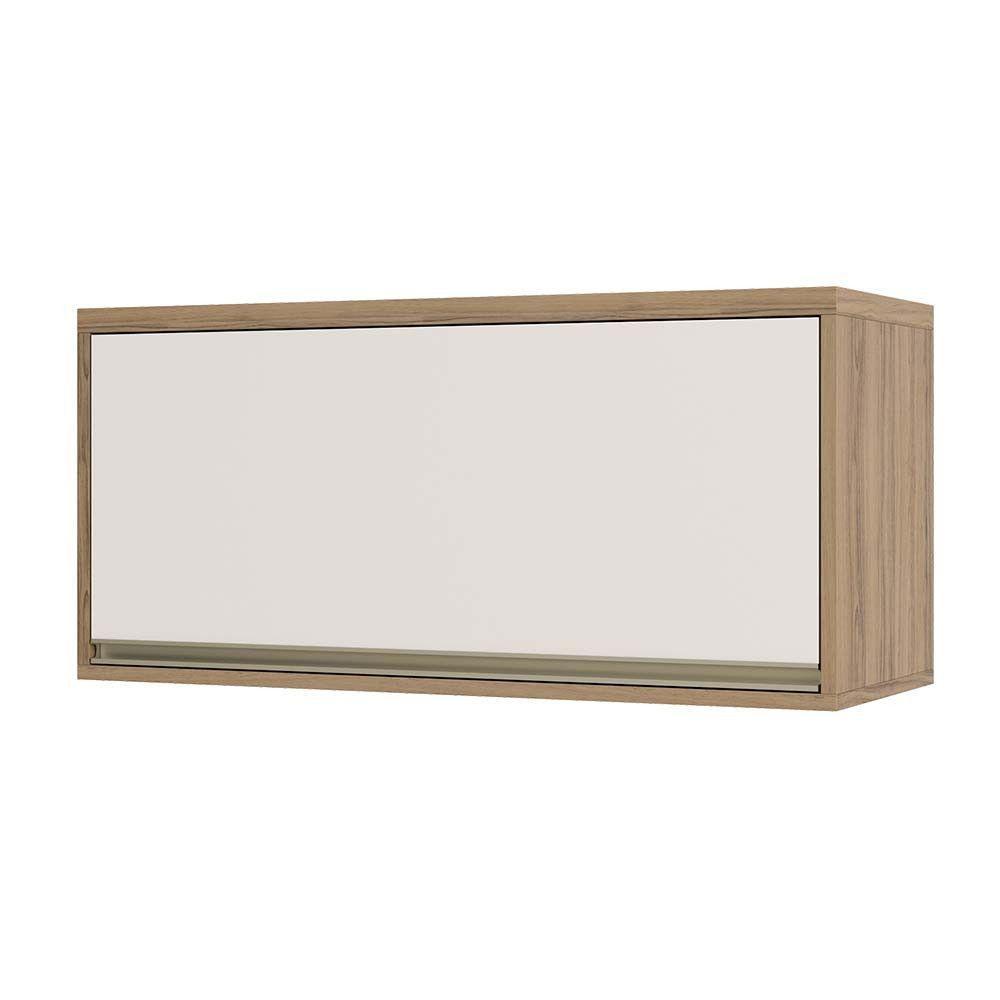 Armário Aéreo 80 Cm 1 Porta Basculante Mel Luciane Móveis Vanilla Com Pérola Off - 2