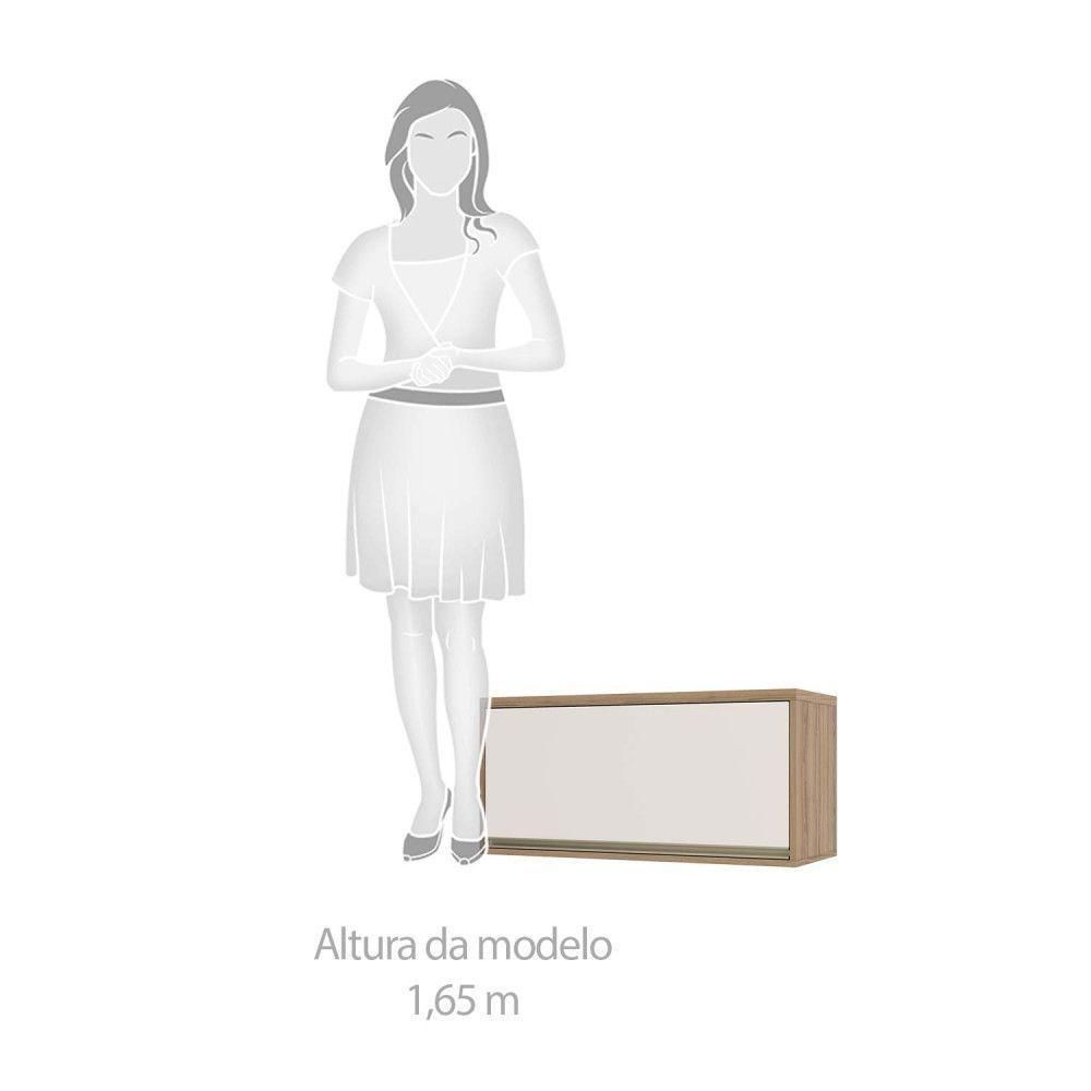 Armário Aéreo 80 Cm 1 Porta Basculante Mel Luciane Móveis Vanilla Com Pérola Off - 8