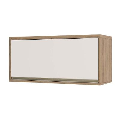 Armário Aéreo 80 Cm 1 Porta Basculante Mel Luciane Móveis Vanilla Com Pérola Off