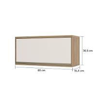 Armário Aéreo 80 Cm 1 Porta Basculante Mel Luciane Móveis Vanilla Com Pérola Off - 6